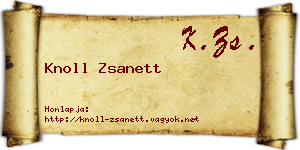 Knoll Zsanett névjegykártya